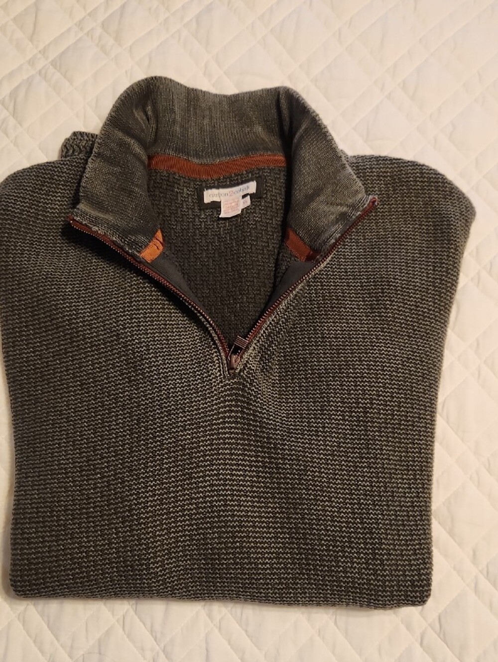 Carbon2Cobalt Men's  Quarter-Zip Knit Sweater, size XL